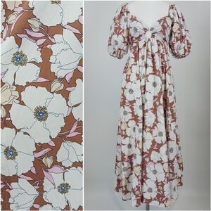 Abercrombie & Fitch O-Ring Floral Midi Dress